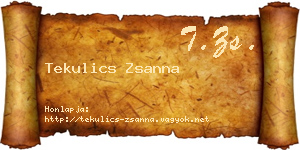 Tekulics Zsanna névjegykártya
